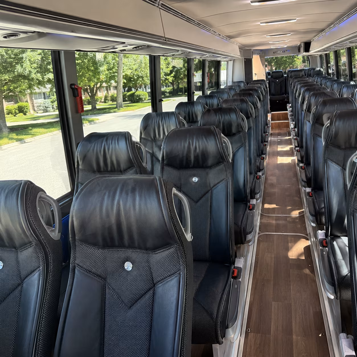 buffalo 40 passenger charter bus inside