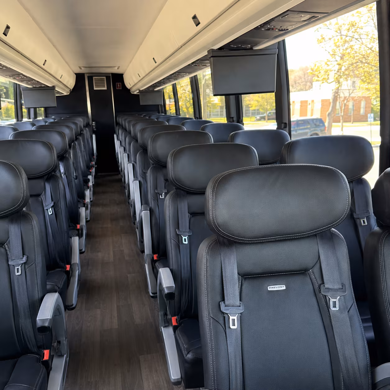 buffalo 45 passenger charter bus inside