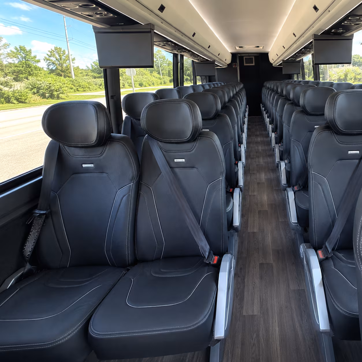 buffalo 47 passenger charter bus inside